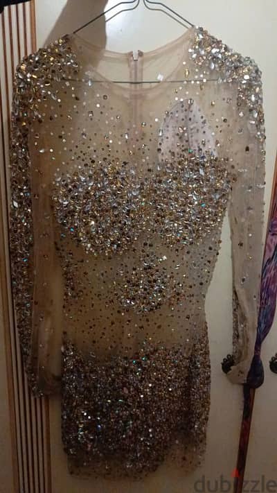 sequin and Swarovski transparent dress
