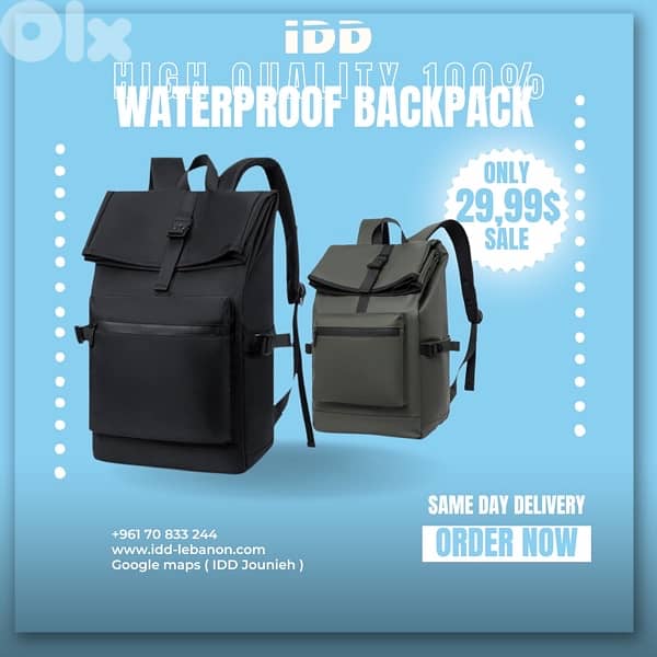 Versatile Waterproof Backpack – Lightweight, Durable, and Stylish 0