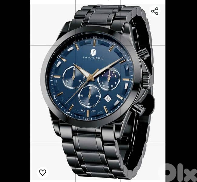 Sapphero Men's Watch Waterproof Chronograph AntiScratch/4$ delivery 1