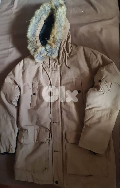 Bershka Beige Parka Jacket 2