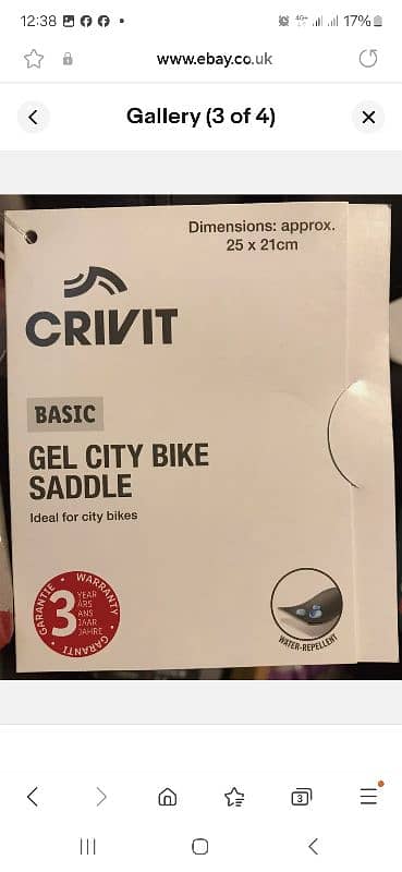 Crivit Airflow Bike Seat Wide Gel City Saddle - Unisex/3$ delivery 2