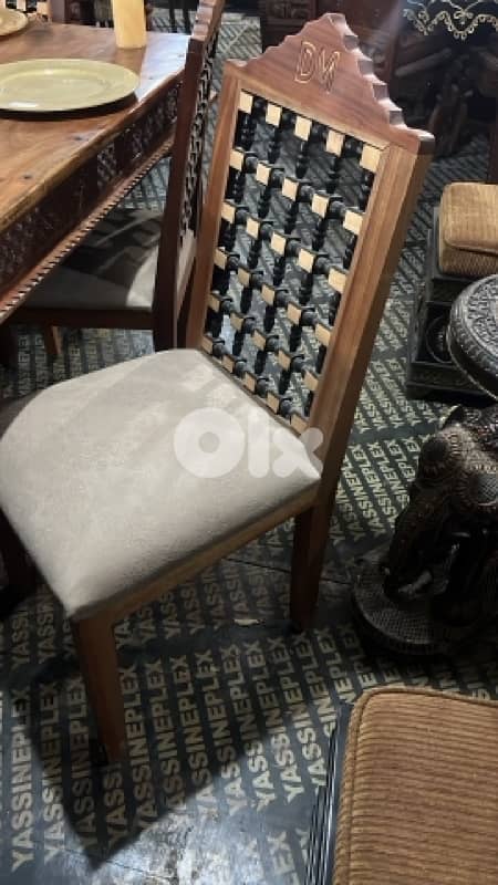 dining table teak solid wood with 6 chairs 3