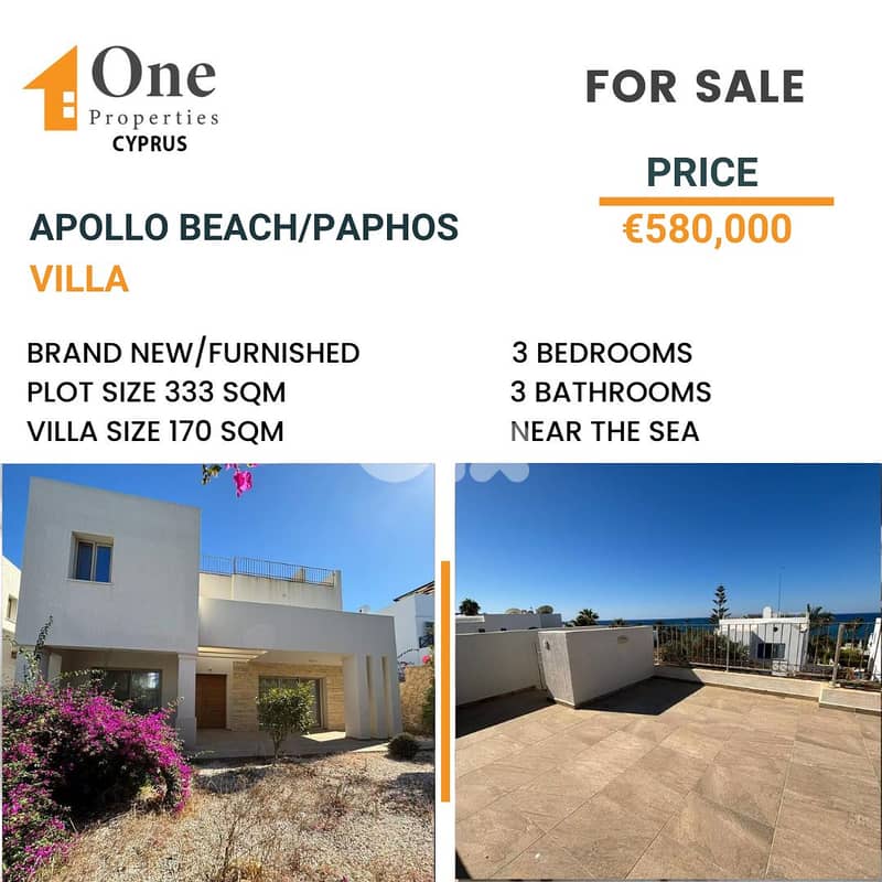 VILLA FOR SALE NEAR THE SEA IN PAPHOS 0