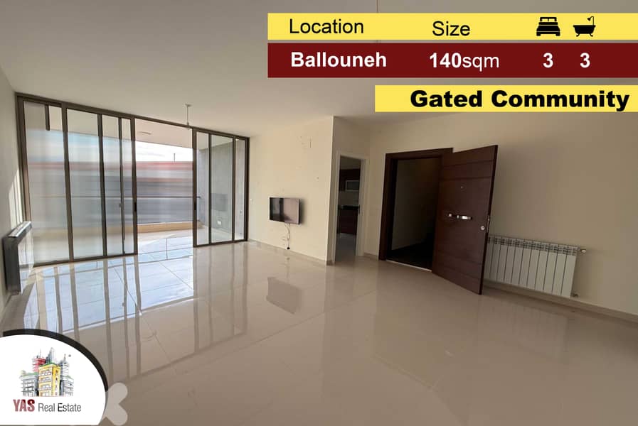 Ballouneh 140m2 | Gated Community | Swimming Pool | Luxury | AC | 0