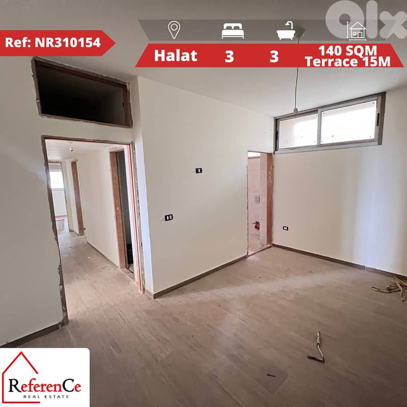 New apartment + Terrace in Halat شقة جديدة + تراس في حالات 0