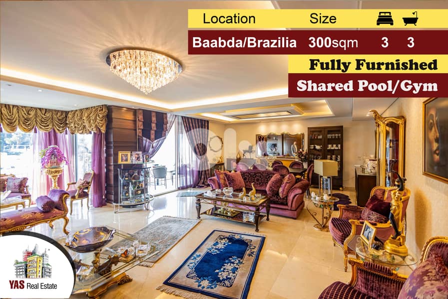 Baabda/Brazilia 300m2 | Ultra Prime Location | Furnished |Calm Area|TS 0