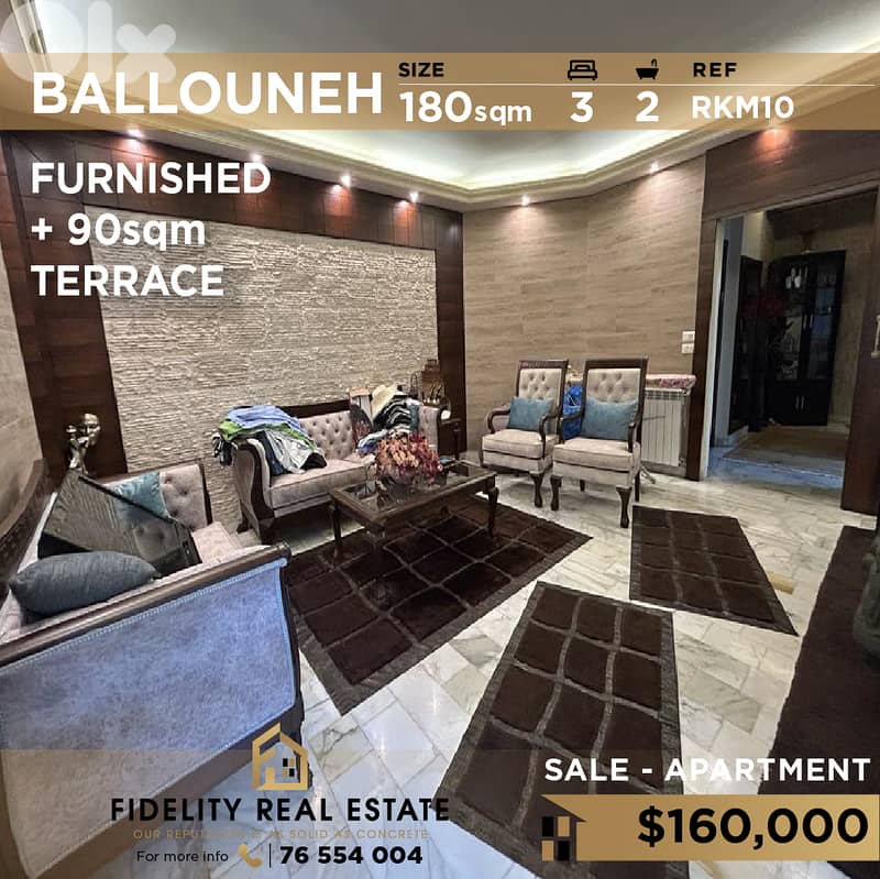 Apartment for sale in Ballouneh furnished RKM10 0