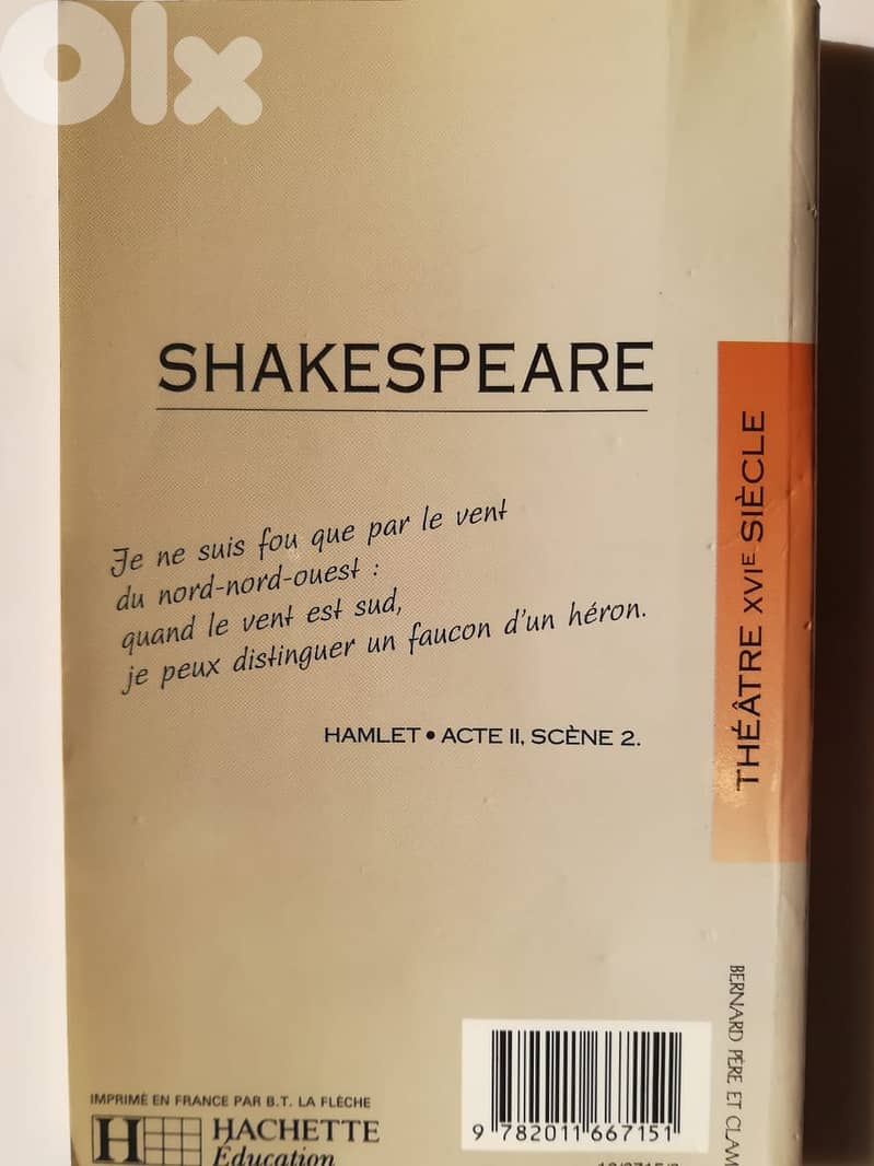5 pocket books by Shakespeare in French 5