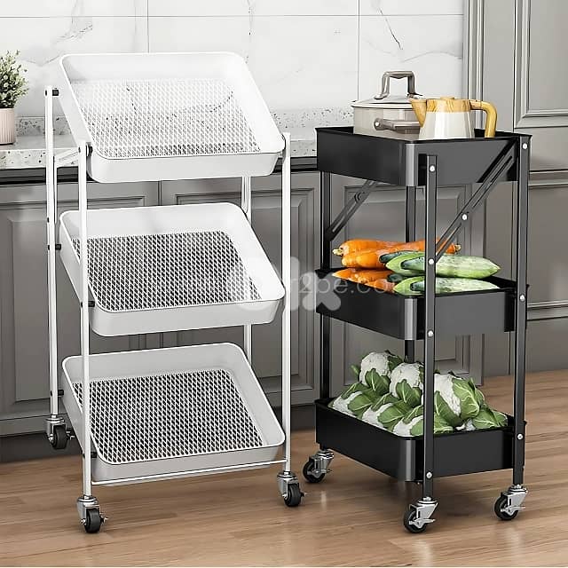 3-Tier Storage Cart | Space-Saving Organizer for Kitchen & Bath 0