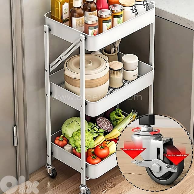 3-Tier Storage Cart | Space-Saving Organizer for Kitchen & Bath 2