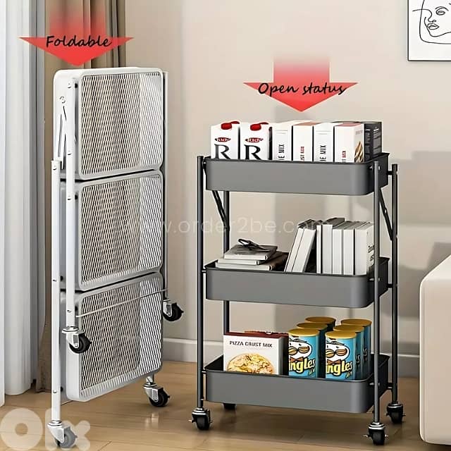 3-Tier Storage Cart | Space-Saving Organizer for Kitchen & Bath 3