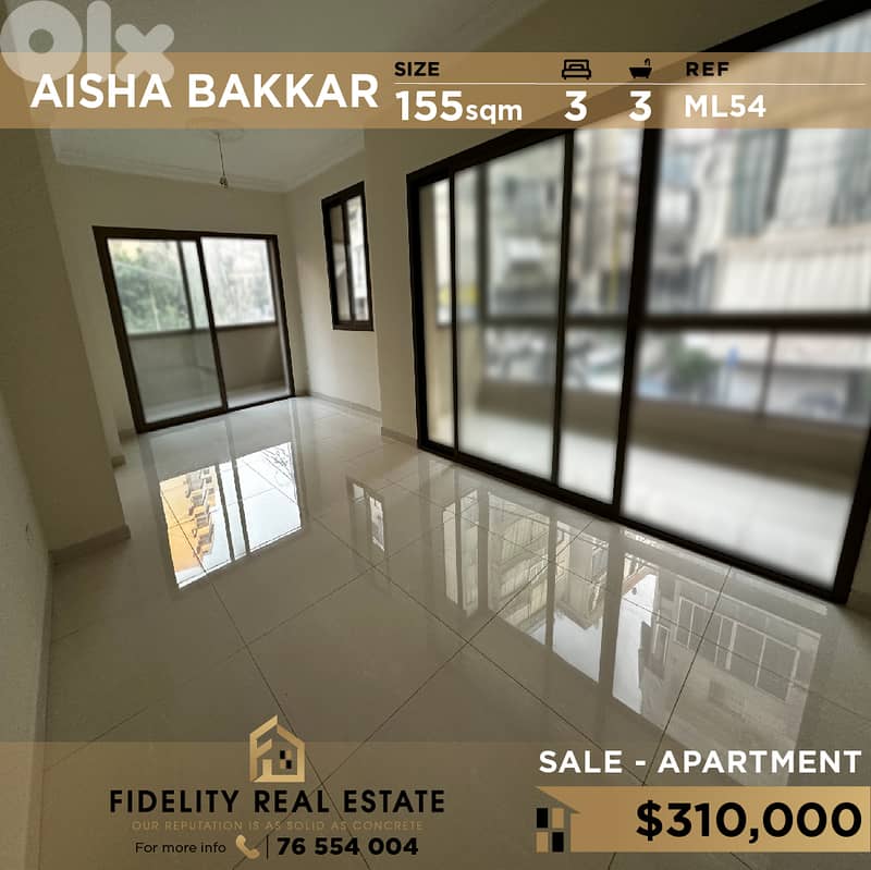 Apartment for sale in Aisha Bakkar ML54 0