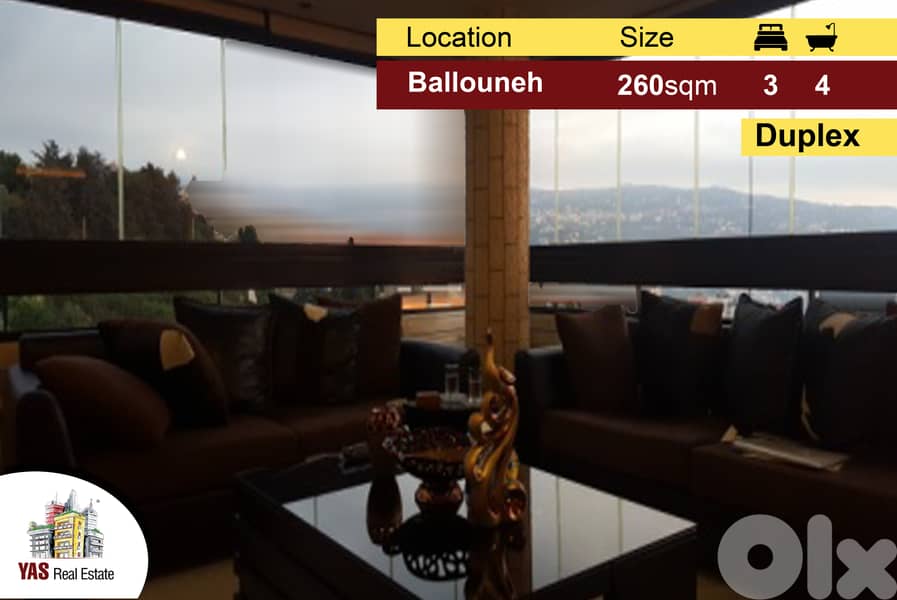 Ballouneh 260m2 | duplex | partly furnished | Luxurious | 0