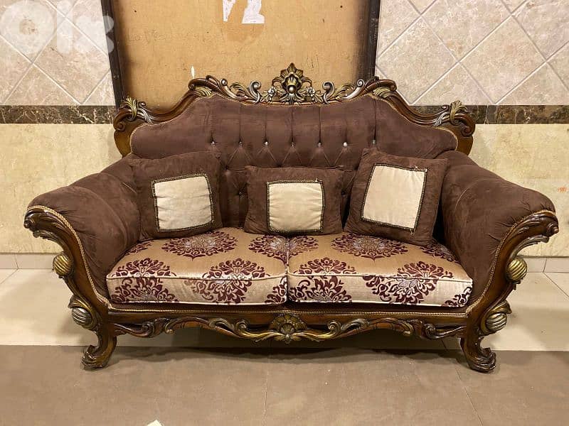 طقم كنبايات مصري حفر خشب زان 7