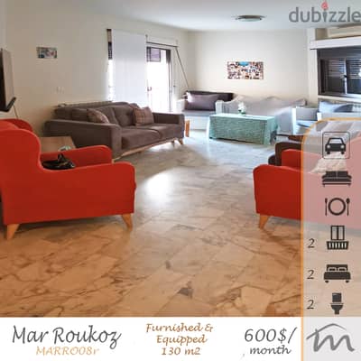 Mar Roukoz | Furnished/Equipped 130m² | Floor 2 | Great Neighborhood