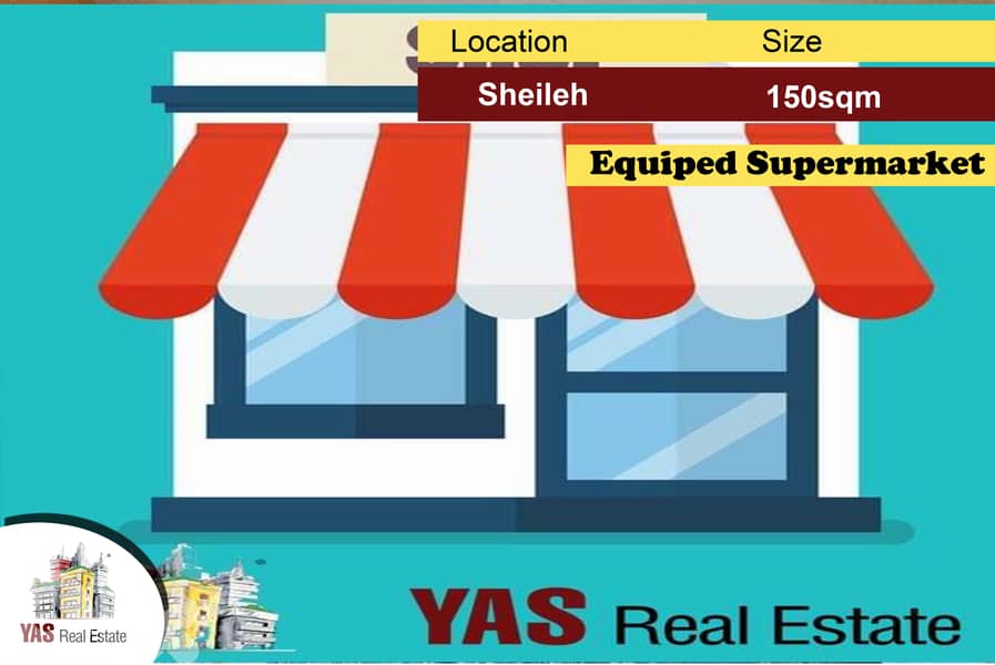 Sheileh 150m2 Shop | Supermarket | Fully equipped | 0