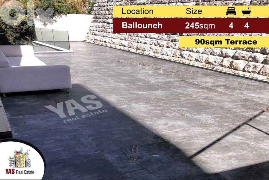 Ballouneh 245m2 | 90m2 Terrace | Panoramic View | Super Luxury | 0