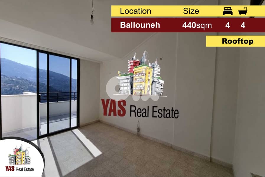 Ballouneh 440m2 Rooftop | 100m2 Terrace | Luxury | Excellent Condition 0