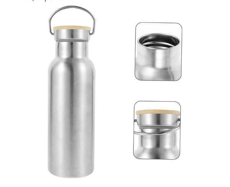DR stainless steel water bottle bamboo lid (Made in italy)/4$ delivery 2