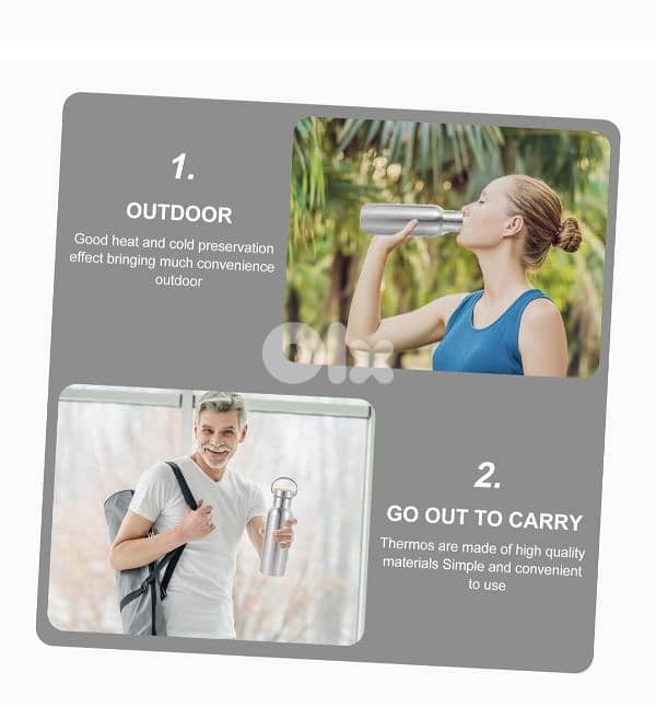 DR stainless steel water bottle bamboo lid (Made in italy)/4$ delivery 7