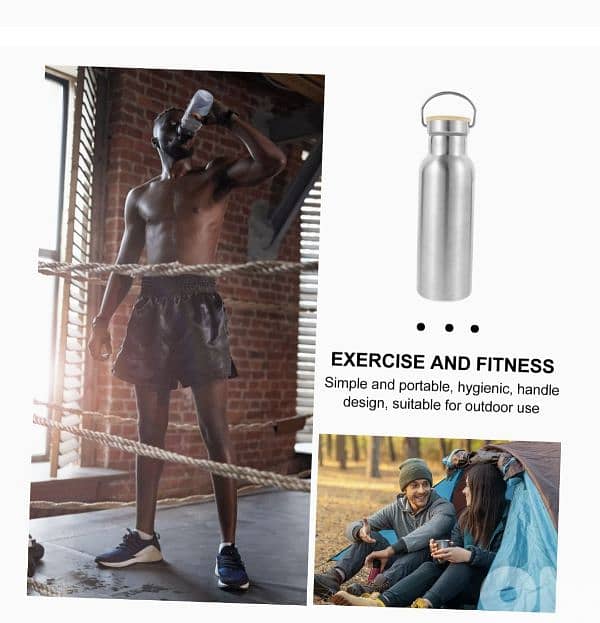 DR stainless steel water bottle bamboo lid (Made in italy)/4$ delivery 8