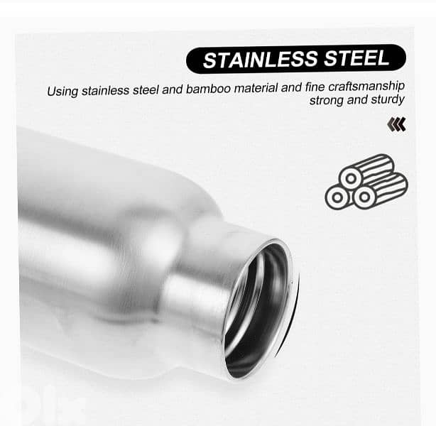 DR stainless steel water bottle bamboo lid (Made in italy)/4$ delivery 1
