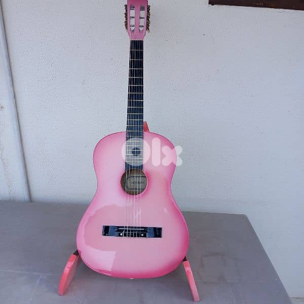 Classic  Guitar - Rose color - size 3/4 with Stand in wood 0
