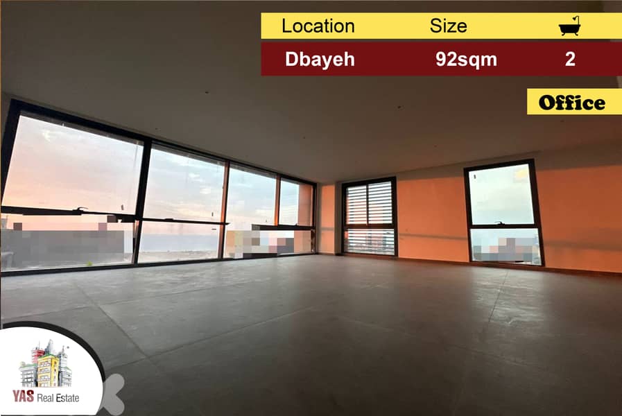 Dbayeh 92m2 | Office | Prime Location | Sea View | Brand New | MJ | 0
