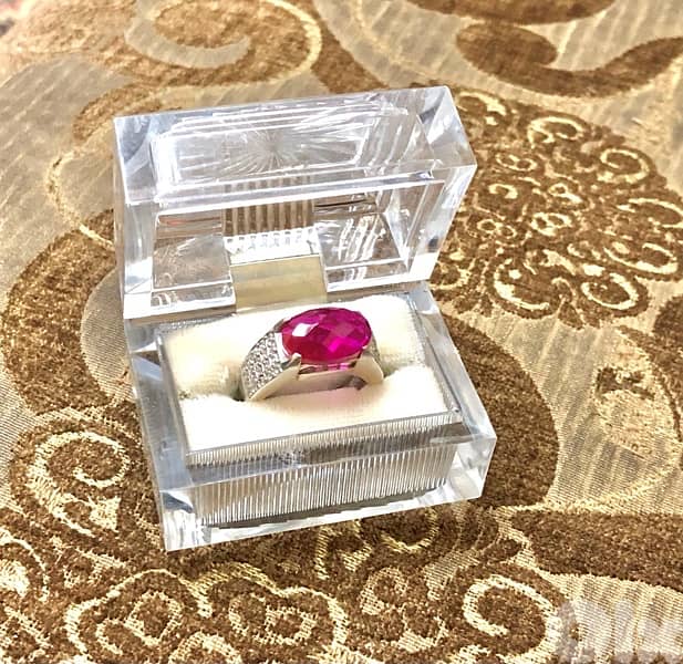 Ruby Ring silver 925 It is worn by both sexes, men and women original 7