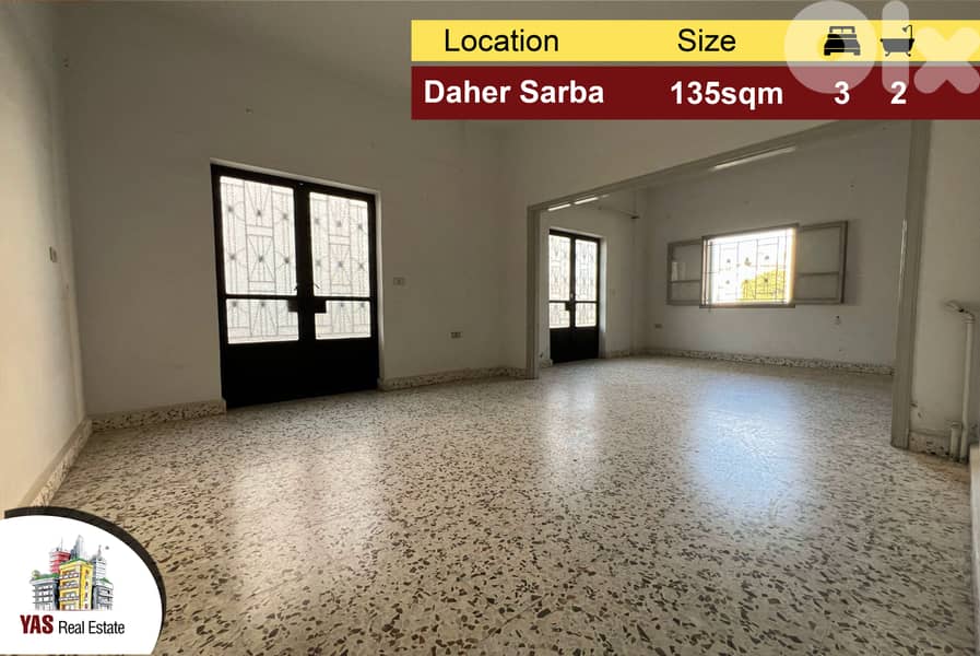 Daher Sarba 135m2 |Well Lighted | Quiet Street| Excellent Condition|EH 0