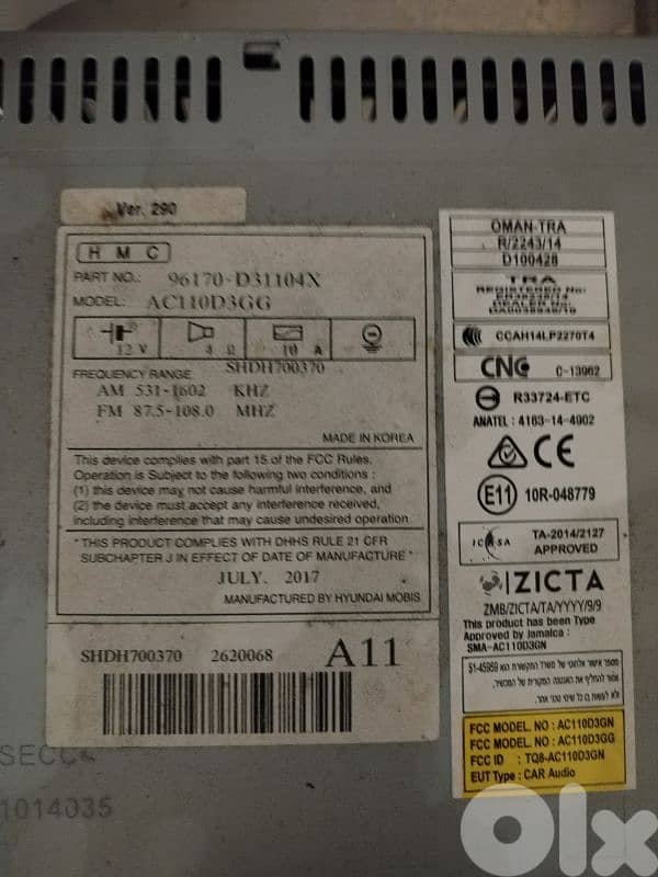 Original company source hyundai tucson radio 2018 2