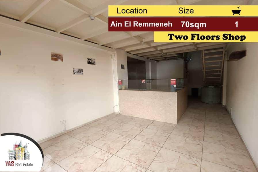 Ain El Remmeneh 70m2 | Two Floors Shop | Perfect Investment | AA | 0