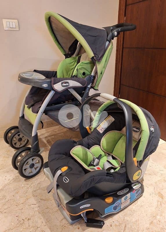 Chicco Stroller & Car Seat + free gift Comfy Car 4