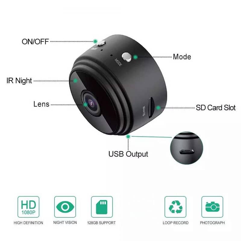 A9 Mini Camera WiFi 1080P HD IP Camera Home Security Magnetic Wireless 1