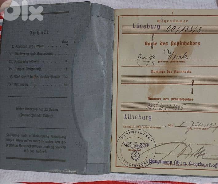 German Nazi Identification ID  for Solider World War Two WW II 2