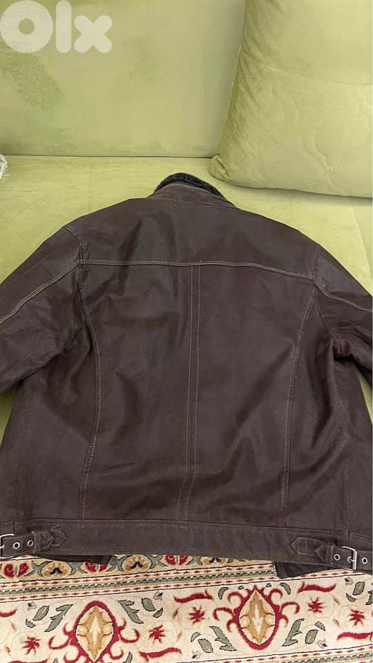 buffalo brown leather jacket made in italy 4