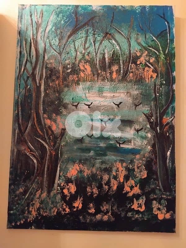 رسم زيتي على القماش 0