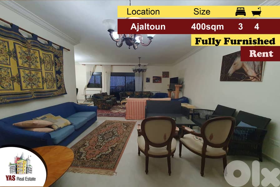 Ajaltoun 400m2 | Rent | Fully Furnished | Well Maintained | KH | 0