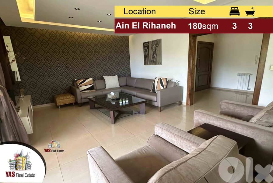 Ain El Rihaneh 180m2 | Decorated Flat | Cozy | Mountain View | EL | 0