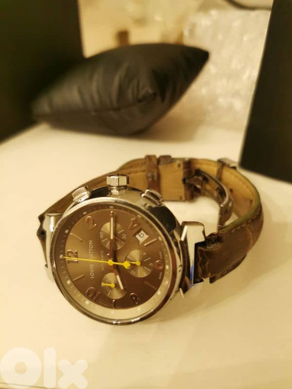 Louis Vuitton Brown Tambour Automatic Mens Wristwatch 2