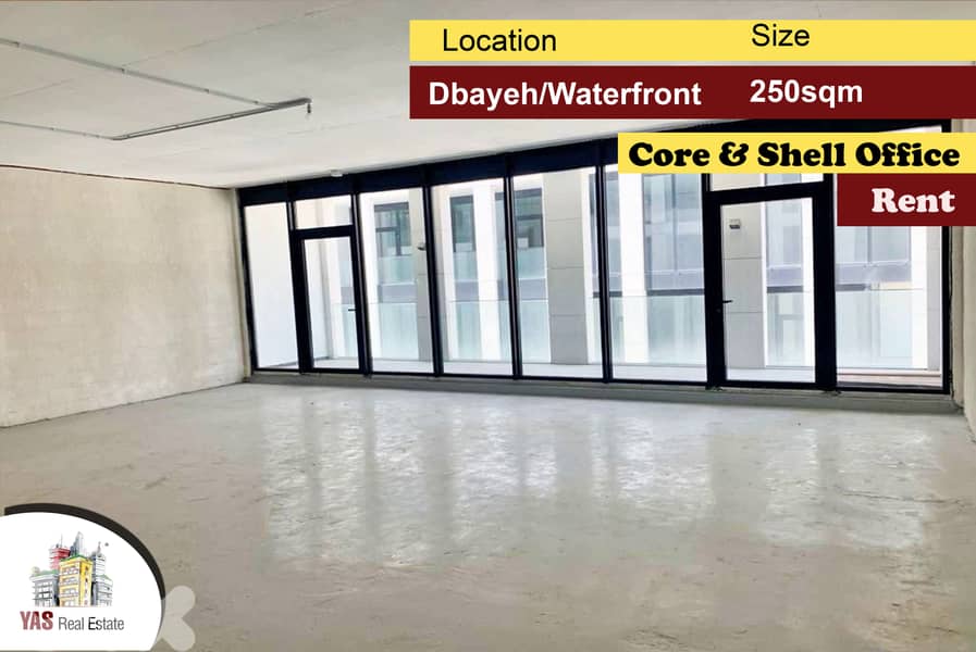Dbayeh/Waterfront 250m2 | Core & Shell office | Rent | Luxury | MJ 0