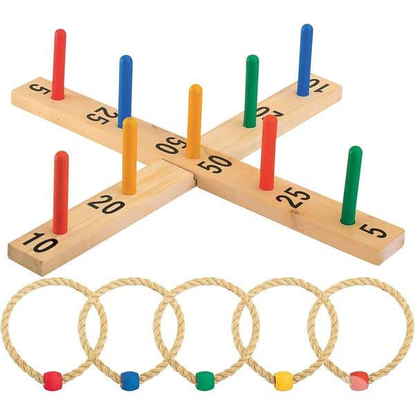 active wooden ring toss game 0