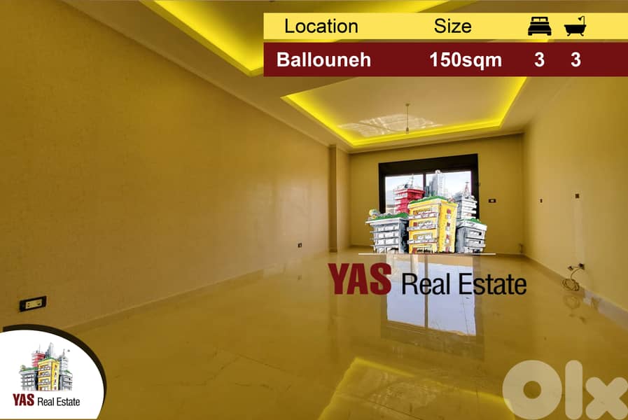 Ballouneh 150m2 | New | Luxurious | Private Street | Catch | 0