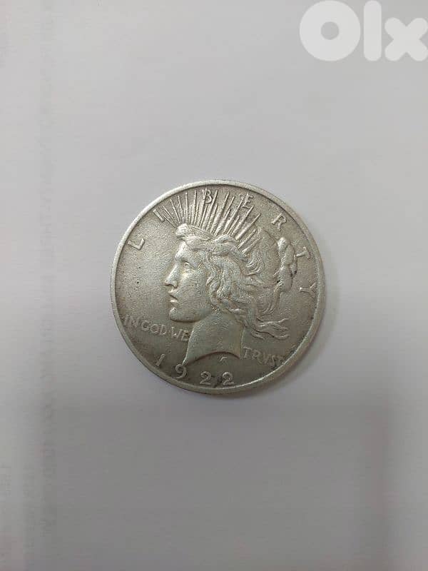 Peace Silver One Dollar Coin year 1922 0