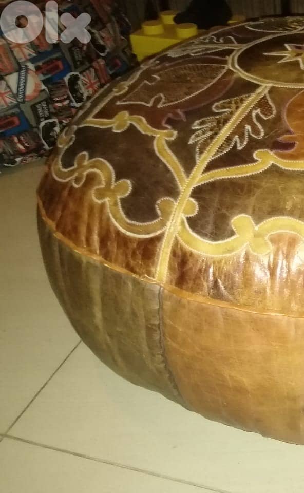 Vintage leather Pouf 58*25 cm 1