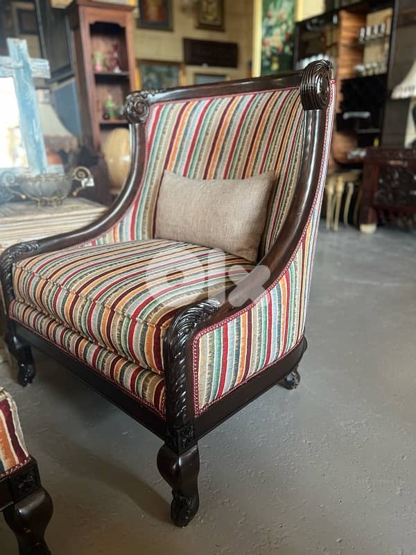 chair burger with pouf solid wood 3