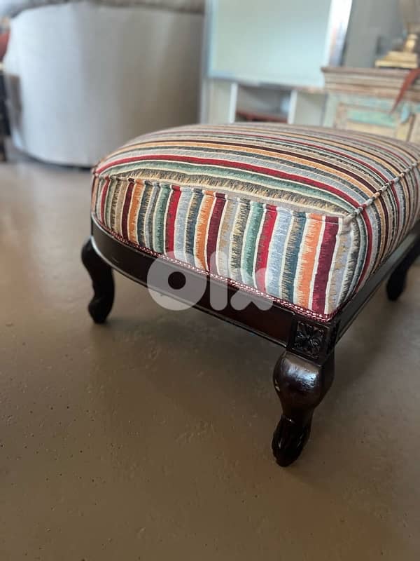 chair burger with pouf solid wood 4