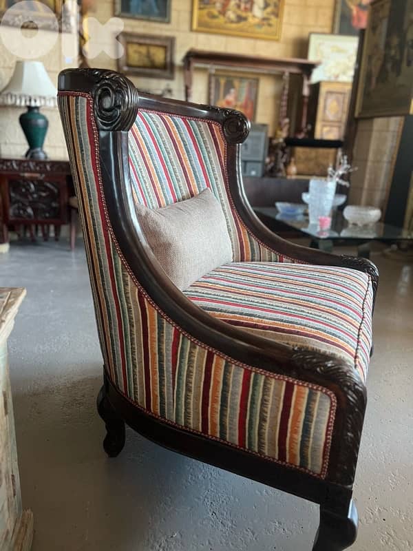 chair burger with pouf solid wood 5