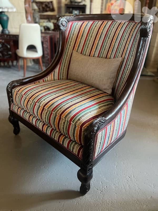 chair burger with pouf solid wood 8