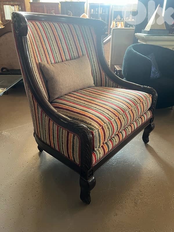 chair burger with pouf solid wood 11